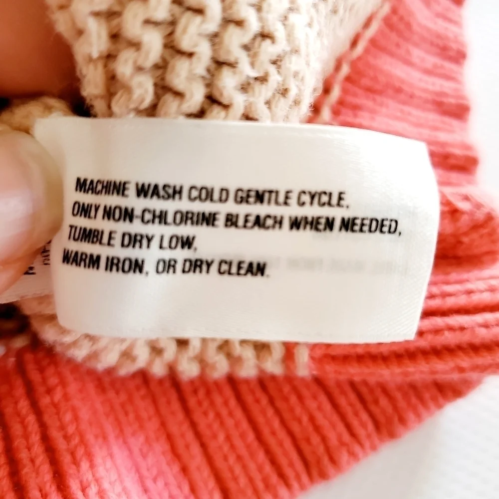 Gap Kids Knit Striped Sweater Coral Cream Size XXL (14-16)